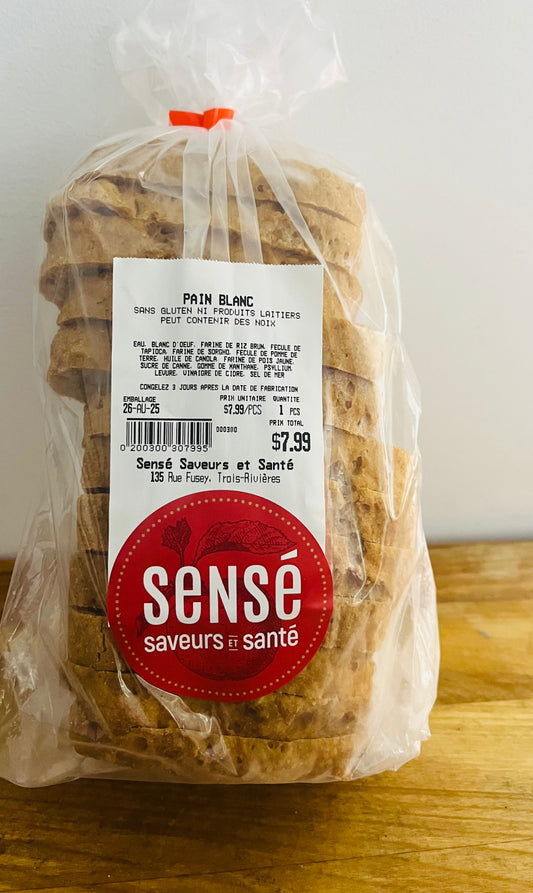 Pain blanc SANS GLUTEN & SANS PRODUITS LAITIERS