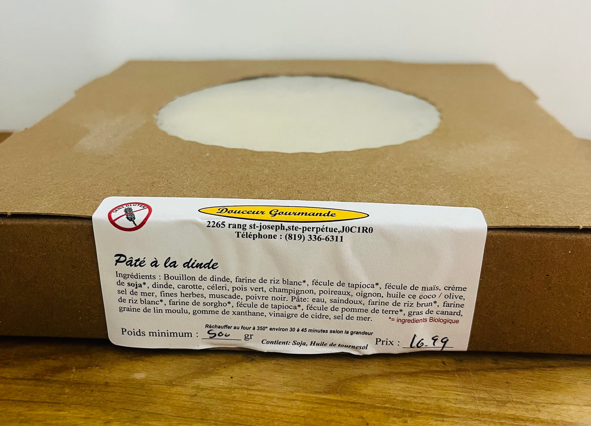 Pâté à la dinde SANS GLUTEN