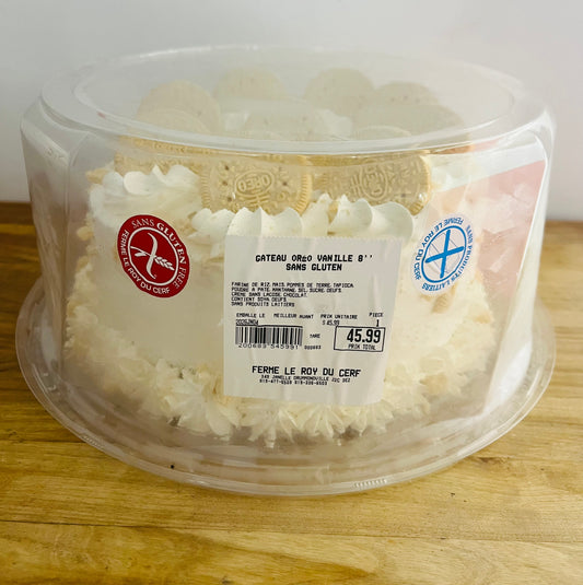 Gâteau vanille-oréo 8" Sans Gluten