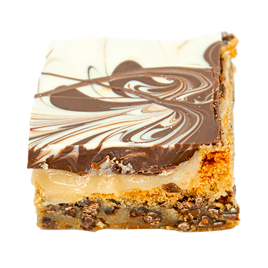 Carré choco-caramel et pâte à biscuit